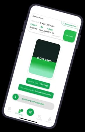 EBOOST app – charging screen